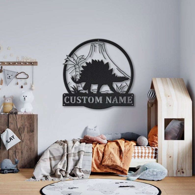 Personalized Stegosaurus Animal Metal Sign Art Custom Stegosaurus Metal Sign Animal Funny Father's Day Gift Birthday Gift