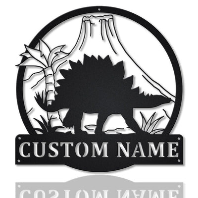 Personalized Stegosaurus Animal Metal Sign Art Custom Stegosaurus Metal Sign Animal Funny Father's Day Gift Birthday Gift