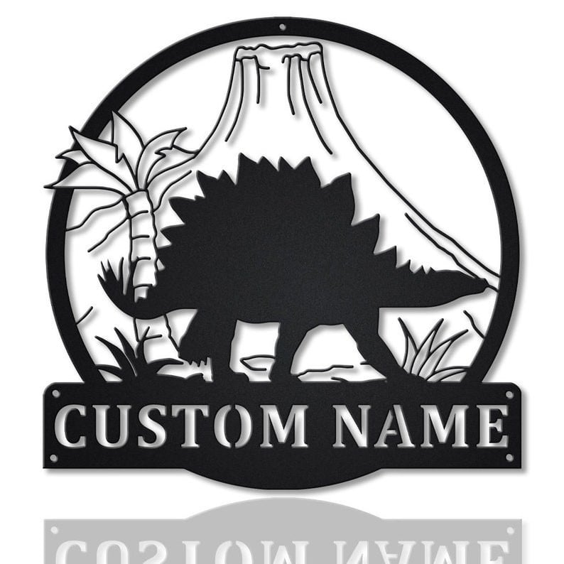 Personalized Stegosaurus Animal Metal Sign Art Custom Stegosaurus Metal Sign Animal Funny Father's Day Gift Birthday Gift
