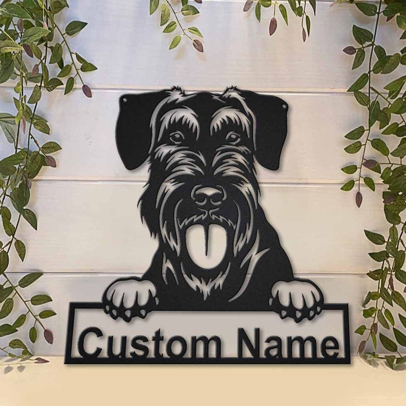 Personalized Giant Schnauzer Breed Dog Metal Sign Art Custom Giant Schnauzer Breed Dog Metal Sign Father's Day Gift Pets Gift