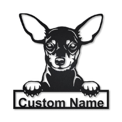 Personalized Miniature Pinscher Dog Metal Sign WITH LED/WITHOUT LED Lights Custom Miniature Pinscher Metal Sign , Birthday Gift Miniature Pinscher Sign