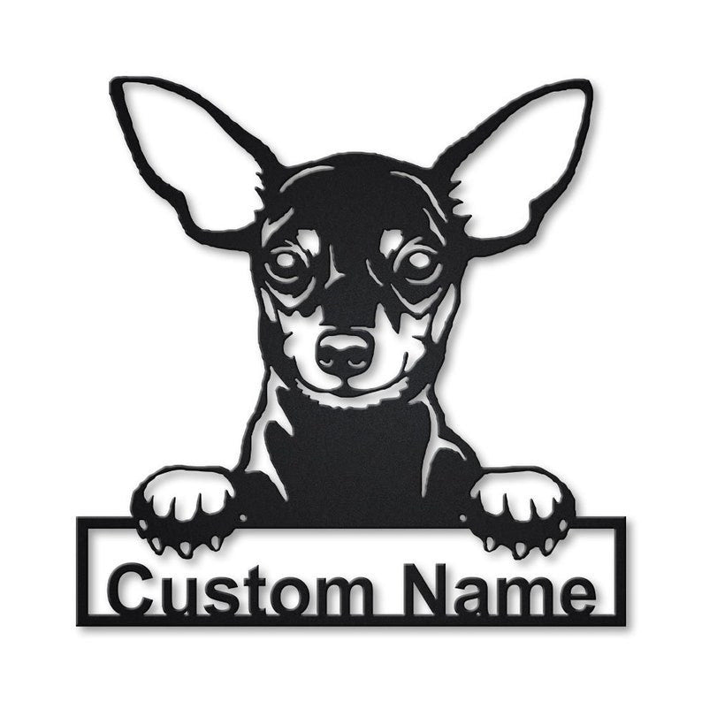 Personalized Miniature Pinscher Dog Metal Sign WITH LED/WITHOUT LED Lights Custom Miniature Pinscher Metal Sign , Birthday Gift Miniature Pinscher Sign