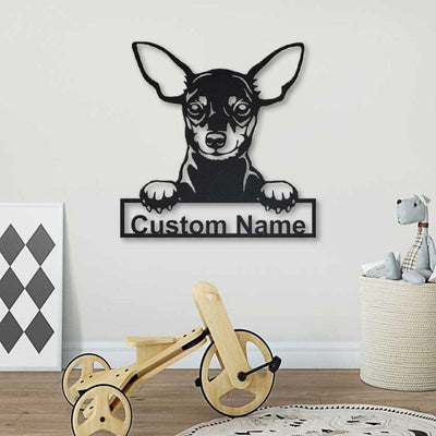 Personalized Miniature Pinscher Dog Metal Sign WITH LED/WITHOUT LED Lights Custom Miniature Pinscher Metal Sign , Birthday Gift Miniature Pinscher Sign