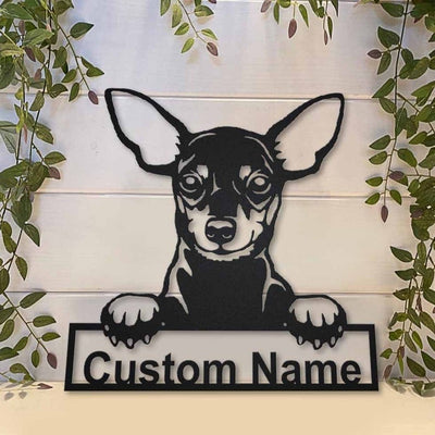 Personalized Miniature Pinscher Dog Metal Sign WITH LED/WITHOUT LED Lights Custom Miniature Pinscher Metal Sign , Birthday Gift Miniature Pinscher Sign