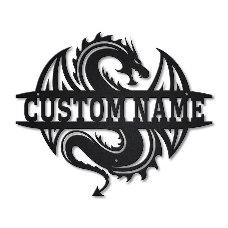 Personalized Dragon Metal Sign WITH LED/WITHOUT LED Lights Custom Dragon Metal Sign Hobbie Gifts Birthday Gift Dragon Sign