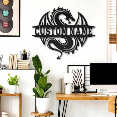 Personalized Dragon Metal Sign WITH LED/WITHOUT LED Lights Custom Dragon Metal Sign Hobbie Gifts Birthday Gift Dragon Sign
