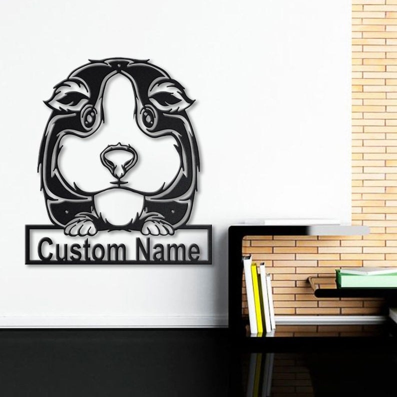 Personalized Guinea Pig Metal Sign Art Custom Guinea Pig Metal Sign Animal Funny Father's Day Gift Pets Gift Birthday Gift