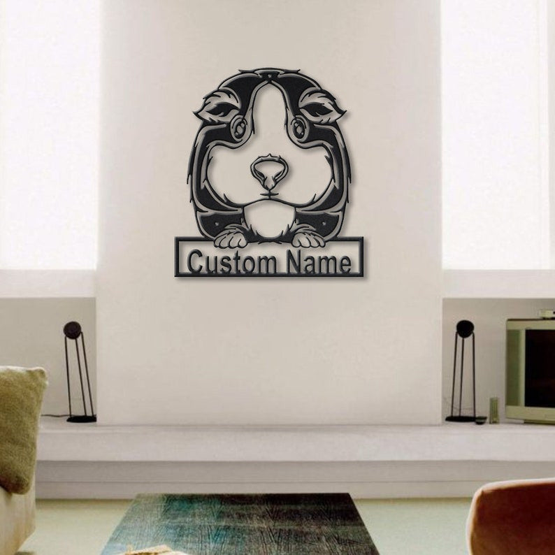 Personalized Guinea Pig Metal Sign Art Custom Guinea Pig Metal Sign Animal Funny Father's Day Gift Pets Gift Birthday Gift