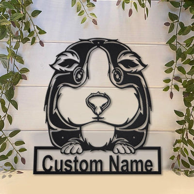 Personalized Guinea Pig Metal Sign Art Custom Guinea Pig Metal Sign Animal Funny Father's Day Gift Pets Gift Birthday Gift