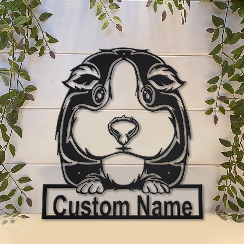 Personalized Guinea Pig Metal Sign Art Custom Guinea Pig Metal Sign Animal Funny Father's Day Gift Pets Gift Birthday Gift