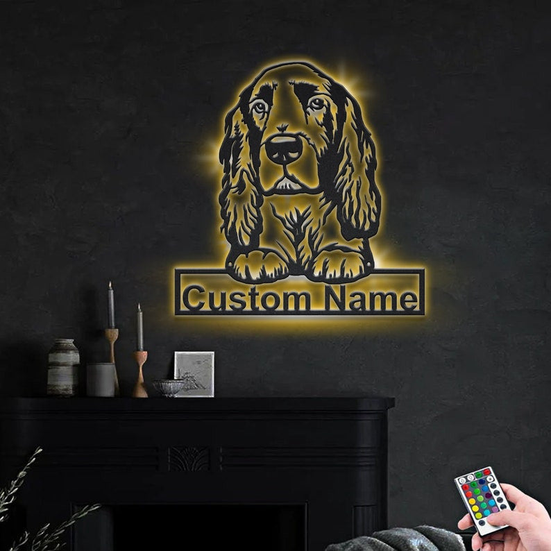Personalized Field Spaniel Dog Metal Sign WITH LED/WITHOUT LED Lights Custom Field Spaniel Sign Birthday Gift Field Spaniel Dog Sign