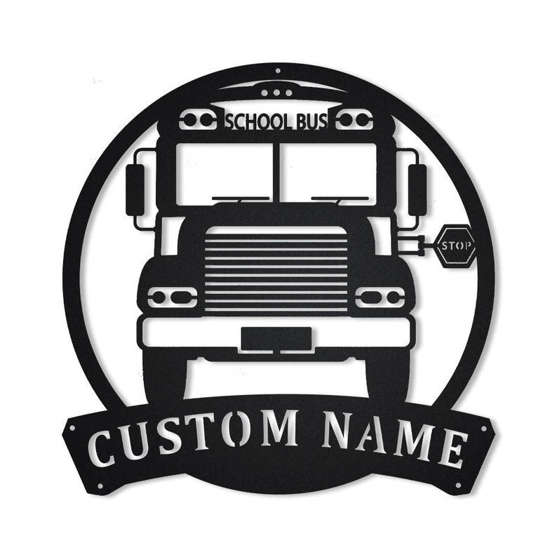Personalized School Bus Driver Monogram Metal Sign WITH LED/WITHOUT LED Lights Custom Bus Driver Metal Sign Birthday Gift School Bus Sign