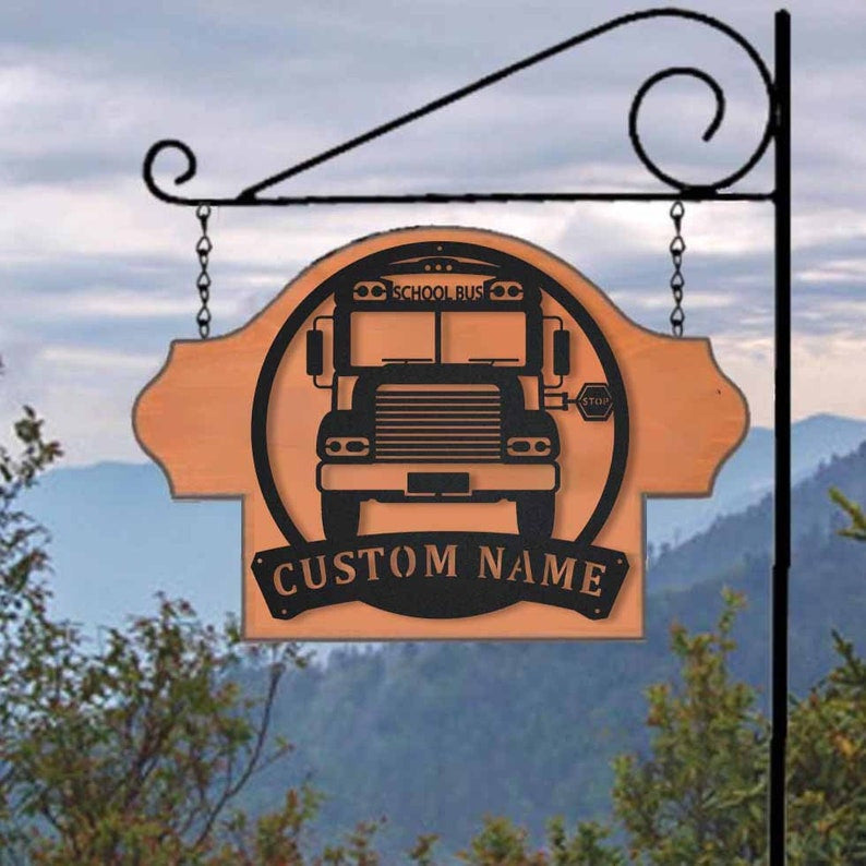 Personalized School Bus Driver Monogram Metal Sign WITH LED/WITHOUT LED Lights Custom Bus Driver Metal Sign Birthday Gift School Bus Sign
