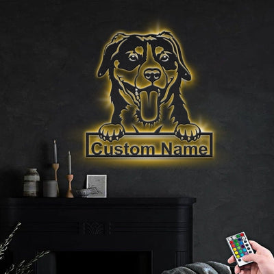 Personalized Entlebucher Mountain Dog Metal Sign WITH LED/WITHOUT LED Lights, Custom Entlebucher Mountain Sign Birthday Gift Entlebucher Mountain Sign