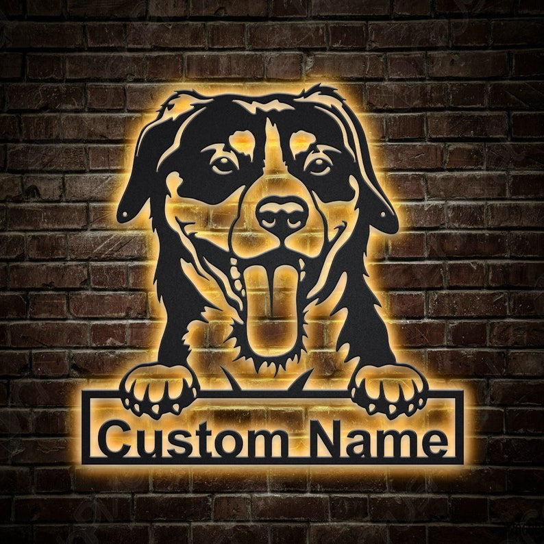 Personalized Entlebucher Mountain Dog Metal Sign WITH LED/WITHOUT LED Lights, Custom Entlebucher Mountain Sign Birthday Gift Entlebucher Mountain Sign