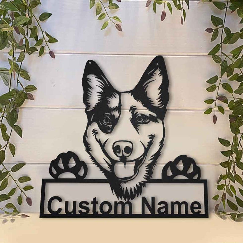 Personalized Australian Cattle Dog Metal Sign Art Custom Australian Cattle Dog Metal Sign Dog Gift Birthday Gift Animal Funny Gift