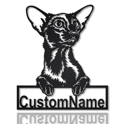 Personalized Oriental Shorthair Cat Metal Sign WITH LED/WITHOUT LED Lights Custom Oriental Shorthair Cat Metal Sign Birthday Gift Cat Sign