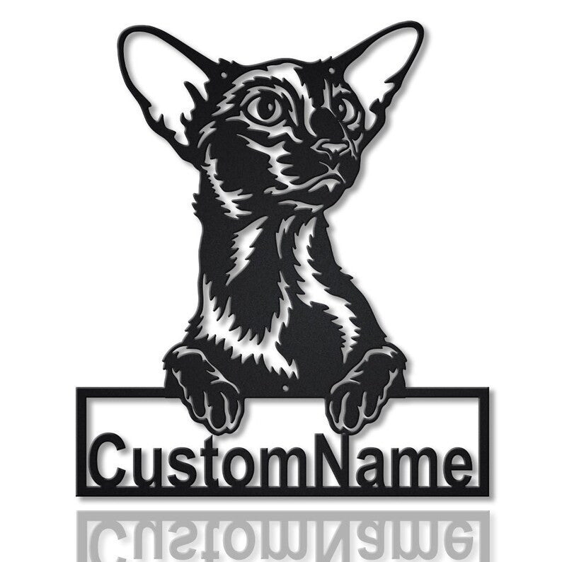Personalized Oriental Shorthair Cat Metal Sign WITH LED/WITHOUT LED Lights Custom Oriental Shorthair Cat Metal Sign Birthday Gift Cat Sign