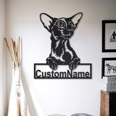 Personalized Oriental Shorthair Cat Metal Sign WITH LED/WITHOUT LED Lights Custom Oriental Shorthair Cat Metal Sign Birthday Gift Cat Sign
