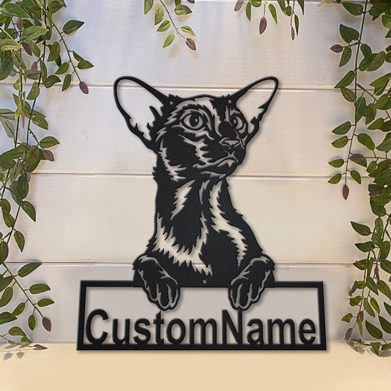 Personalized Oriental Shorthair Cat Metal Sign WITH LED/WITHOUT LED Lights Custom Oriental Shorthair Cat Metal Sign Birthday Gift Cat Sign