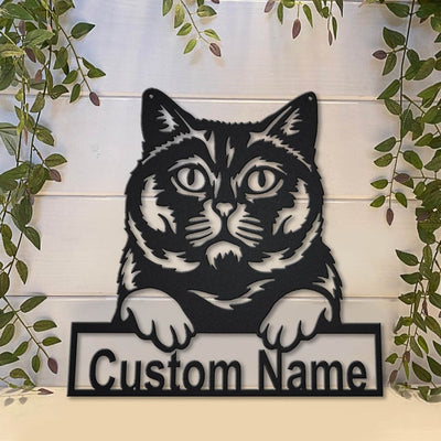 Personalized British Shorthair Cat Metal Sign Art Custom British Shorthair Cat Metal Sign Father's Day Gift Pets Gift Birthday Gift