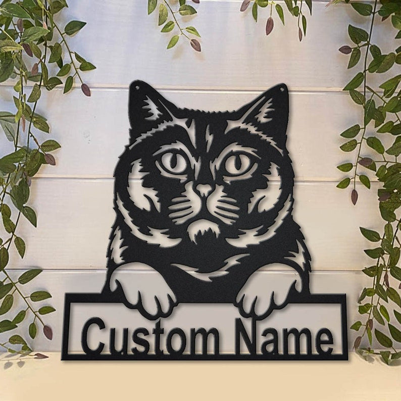 Personalized British Shorthair Cat Metal Sign Art Custom British Shorthair Cat Metal Sign Father's Day Gift Pets Gift Birthday Gift