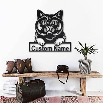 Personalized British Shorthair Cat Metal Sign Art Custom British Shorthair Cat Metal Sign Father's Day Gift Pets Gift Birthday Gift