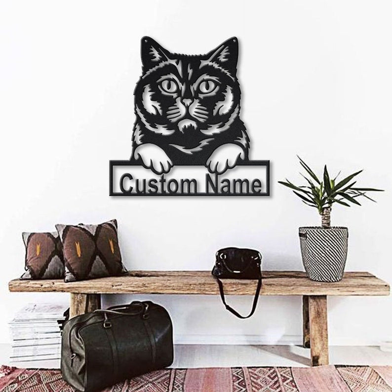 Personalized British Shorthair Cat Metal Sign Art Custom British Shorthair Cat Metal Sign Father's Day Gift Pets Gift Birthday Gift