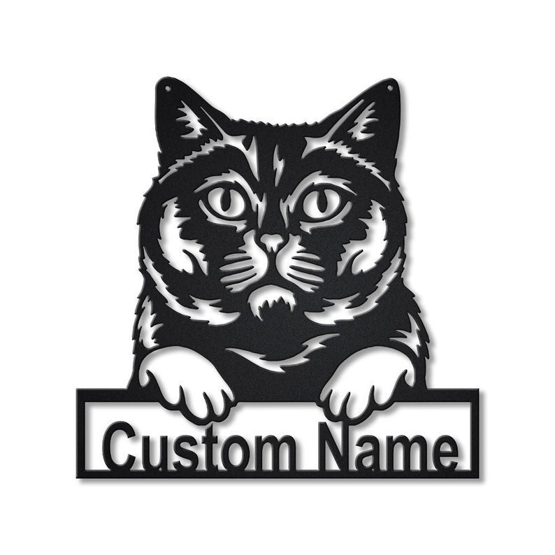 Personalized British Shorthair Cat Metal Sign Art Custom British Shorthair Cat Metal Sign Father's Day Gift Pets Gift Birthday Gift