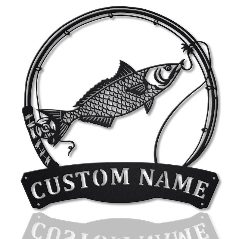 Personalized Kahawai Fishing Fish Pole Metal Sign WITH LED/WITHOUT LED Lights Custom Kahawai Fishing Metal Sign Fishing Gifts