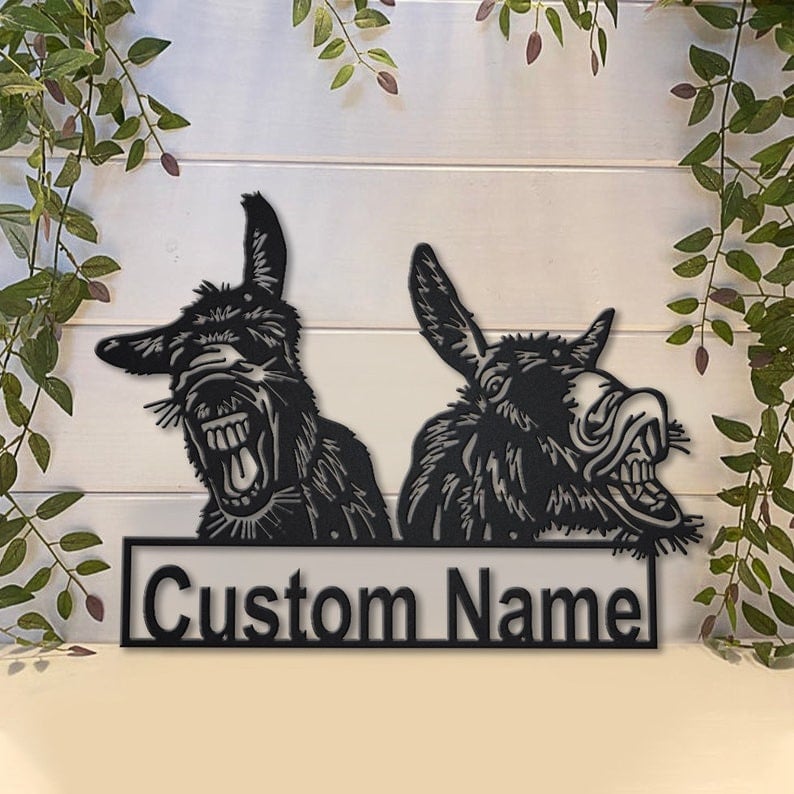 Personalized Donkey Funny Metal Sign WITH LED/WITHOUT LED Lights Custom Donkey Funny Metal Sign Birthday Gift Donkey Funny Gift