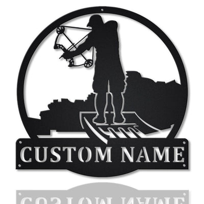 Personalized Bowfishing Metal Sign WITH LED/WITHOUT LED Lights Custom Bowfishing Metal Sign ,Bowfishing Custom Home Decor, Fishing Sign