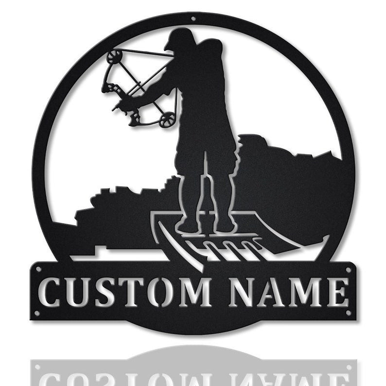 Personalized Bowfishing Metal Sign WITH LED/WITHOUT LED Lights Custom Bowfishing Metal Sign ,Bowfishing Custom Home Decor, Fishing Sign