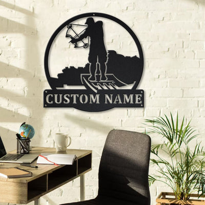 Personalized Bowfishing Metal Sign WITH LED/WITHOUT LED Lights Custom Bowfishing Metal Sign ,Bowfishing Custom Home Decor, Fishing Sign