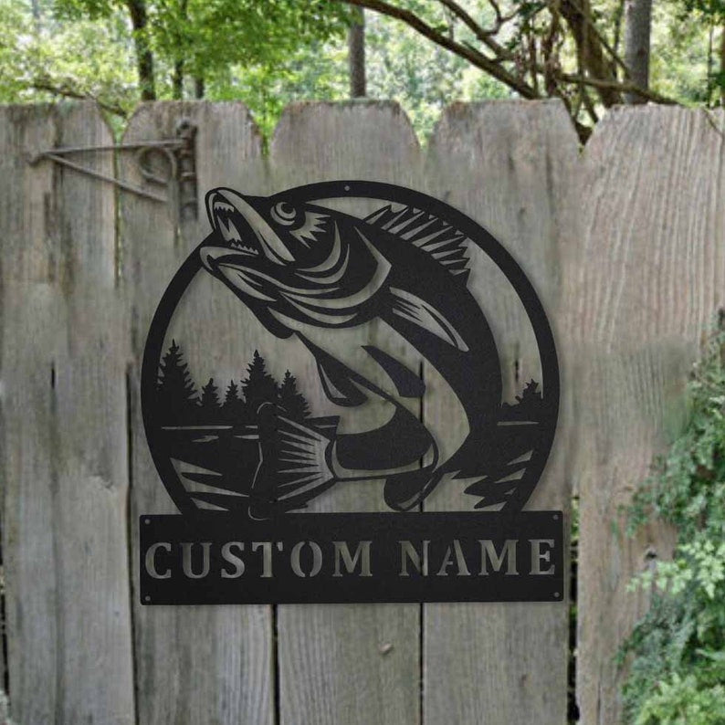 Personalized Walleye Fishing Metal Sign Art Custom Walleye Fishing Metal Sign Walleye Fishing Gifts for Men Walleye Fishing Gift