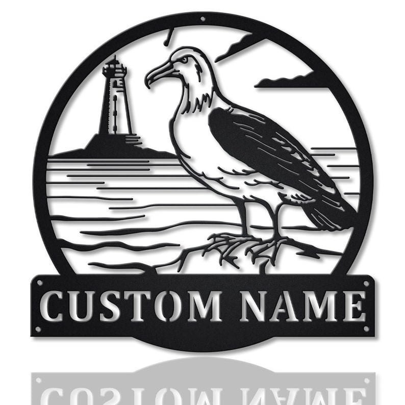Personalized Albatross Bird Monogram Metal Sign WITH LED/WITHOUT LED Lights Custom Albatross Bird Metal Sign Birthday Gift Albatross Bird Gift