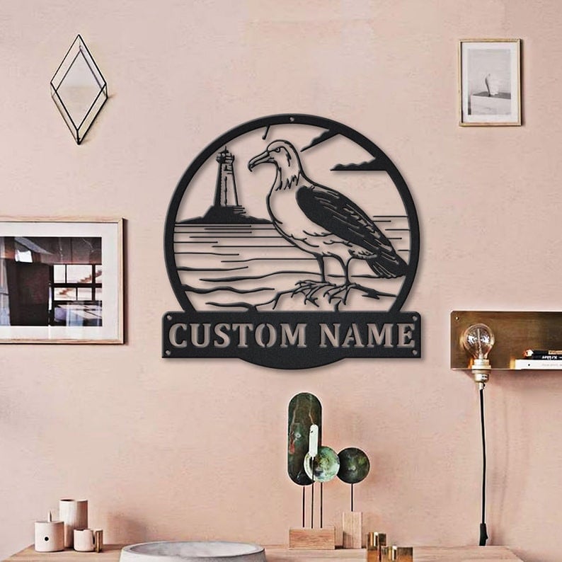 Personalized Albatross Bird Monogram Metal Sign WITH LED/WITHOUT LED Lights Custom Albatross Bird Metal Sign Birthday Gift Albatross Bird Gift