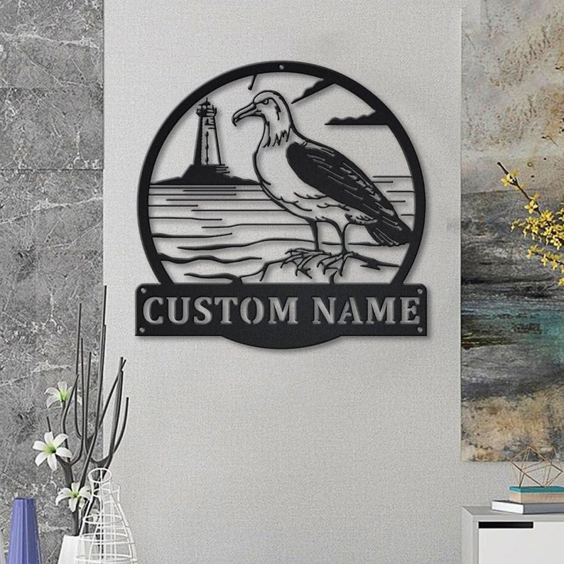 Personalized Albatross Bird Monogram Metal Sign WITH LED/WITHOUT LED Lights Custom Albatross Bird Metal Sign Birthday Gift Albatross Bird Gift