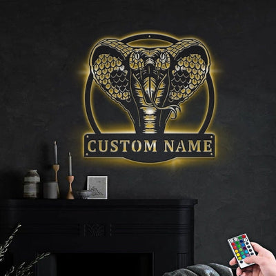 Personalized Cobra Snake Metal Sign WITH LED/WITHOUT LED Lights Custom Cobra Snake Metal Sign Hobbie Gifts Birthday Gift Cobra Snake Sign