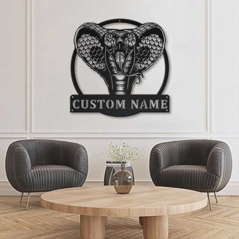 Personalized Cobra Snake Metal Sign WITH LED/WITHOUT LED Lights Custom Cobra Snake Metal Sign Hobbie Gifts Birthday Gift Cobra Snake Sign