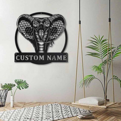 Personalized Cobra Snake Metal Sign WITH LED/WITHOUT LED Lights Custom Cobra Snake Metal Sign Hobbie Gifts Birthday Gift Cobra Snake Sign