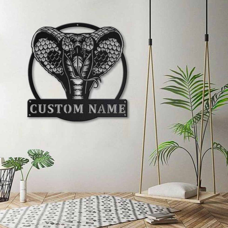Personalized Cobra Snake Metal Sign WITH LED/WITHOUT LED Lights Custom Cobra Snake Metal Sign Hobbie Gifts Birthday Gift Cobra Snake Sign