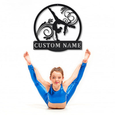 Personalized Gymnastics Sport Monogram Metal Sign Art Custom Gymnastics Sport Metal Sign Hobbie Gifts Sport Gift Birthday Gift