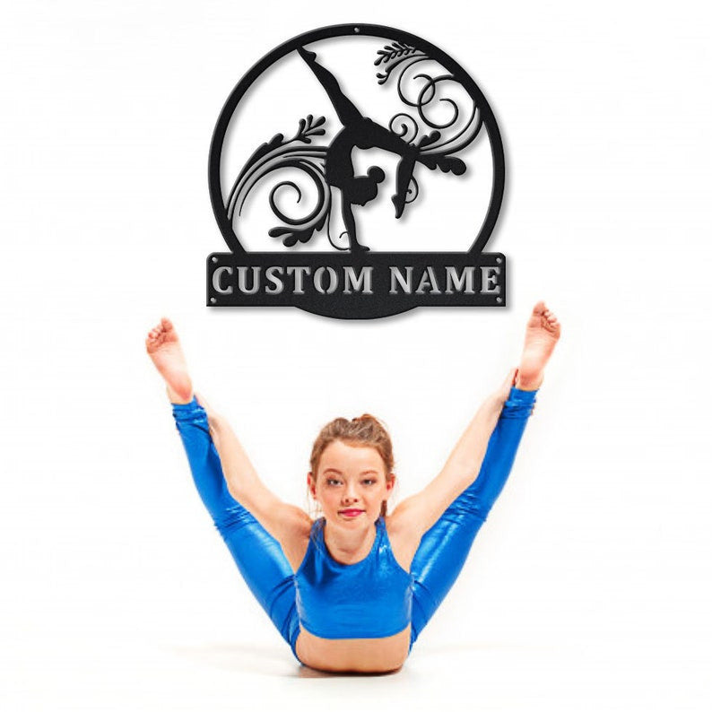 Personalized Gymnastics Sport Monogram Metal Sign Art Custom Gymnastics Sport Metal Sign Hobbie Gifts Sport Gift Birthday Gift