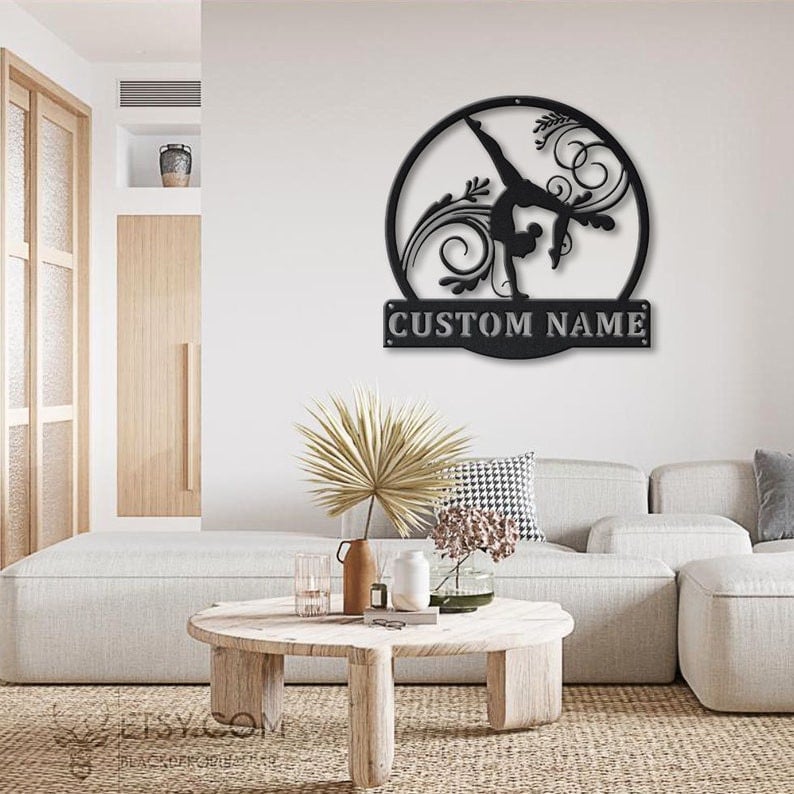 Personalized Gymnastics Sport Monogram Metal Sign Art Custom Gymnastics Sport Metal Sign Hobbie Gifts Sport Gift Birthday Gift