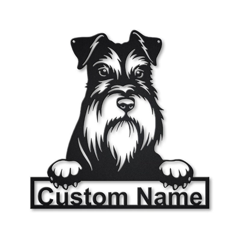 Personalized Miniature Schnauzer Dog Metal Sign WITH LED/WITHOUT LED Lights Custom Miniature Schnauzer Dog Metal Sign Birthday Gift Pets Gift