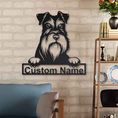 Personalized Miniature Schnauzer Dog Metal Sign WITH LED/WITHOUT LED Lights Custom Miniature Schnauzer Dog Metal Sign Birthday Gift Pets Gift