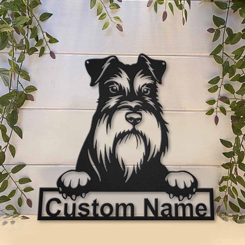 Personalized Miniature Schnauzer Dog Metal Sign WITH LED/WITHOUT LED Lights Custom Miniature Schnauzer Dog Metal Sign Birthday Gift Pets Gift