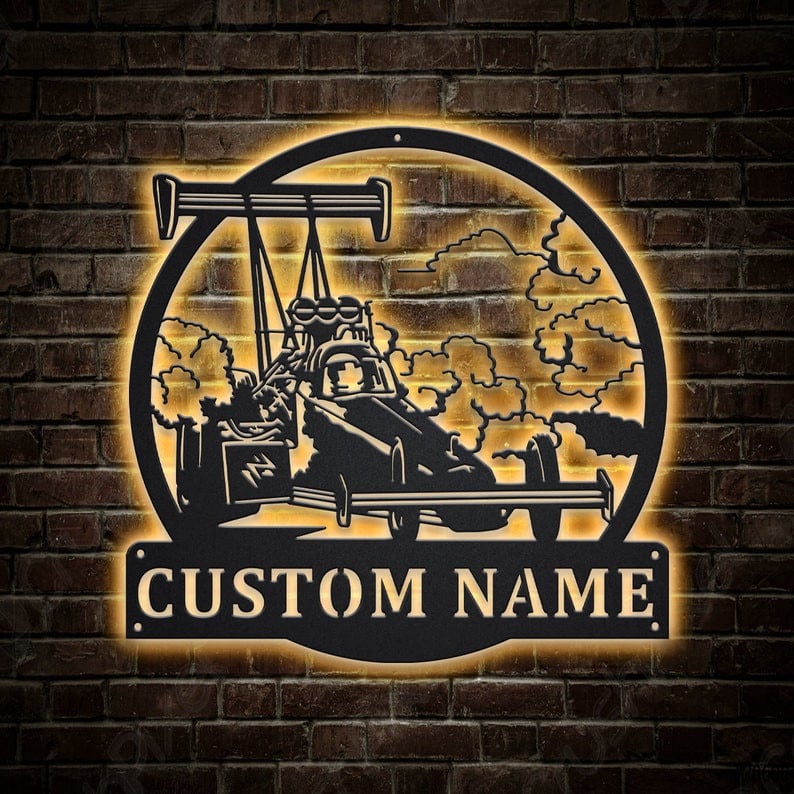 Personalized Top Fuel Dragster Metal Sign WITH LED/WITHOUT LED Lights Custom Top Fuel Dragster Metal Sign Birthday Gift Top Fuel Dragster Gift