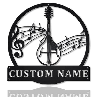 Personalized Mandolin Music Metal Sign WITH LED/WITHOUT LED Lights Custom Mandolin Music Metal Sign Birthday Gift Mandolin Music Sign